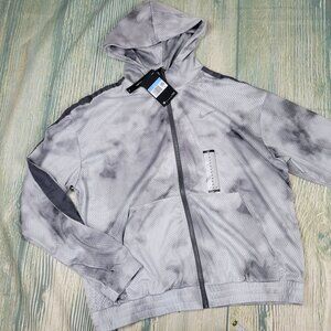 New NIKE smoke grey icon clash mesh hooded jacket